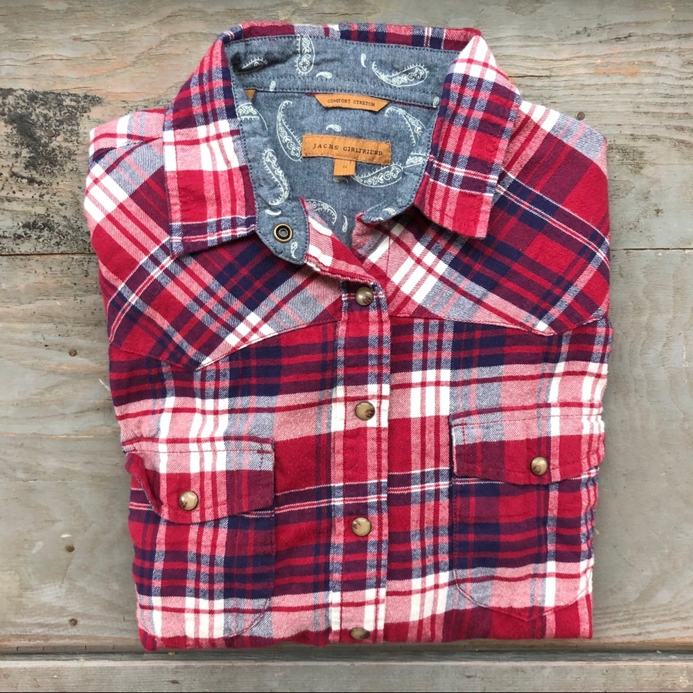 Jach’s Girlfriend plaid flannel Small